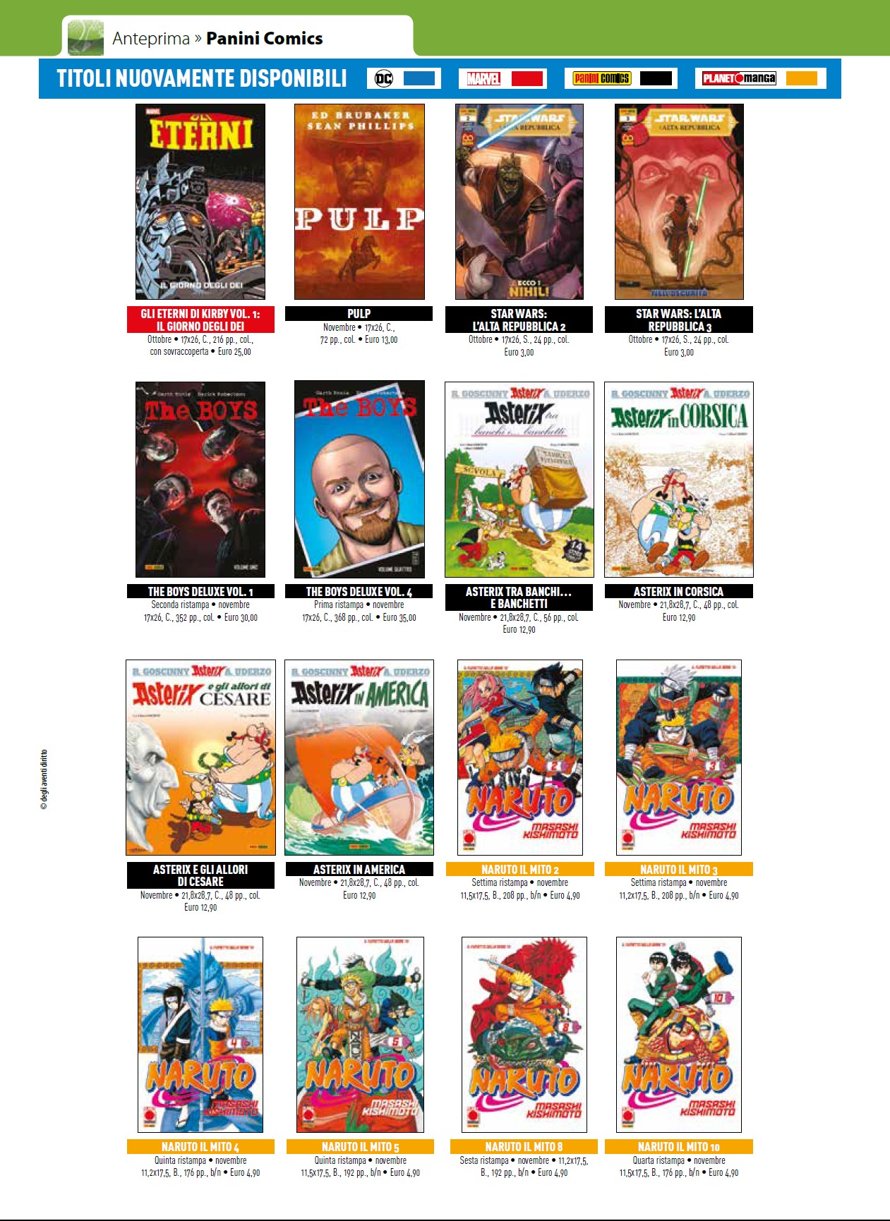 Planet Manga - Tutte le uscite di Novembre