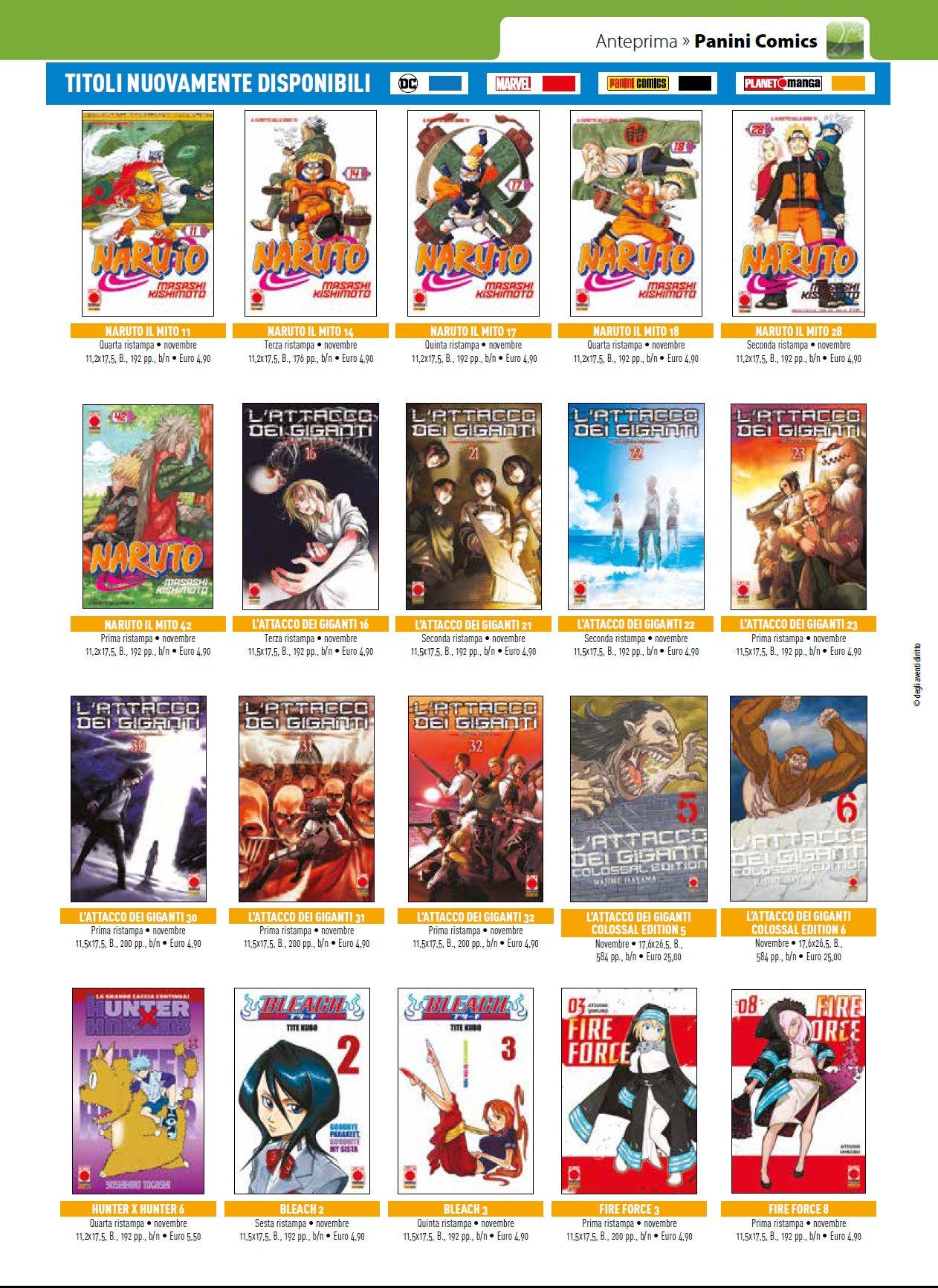 Planet Manga - Tutte le uscite di Novembre