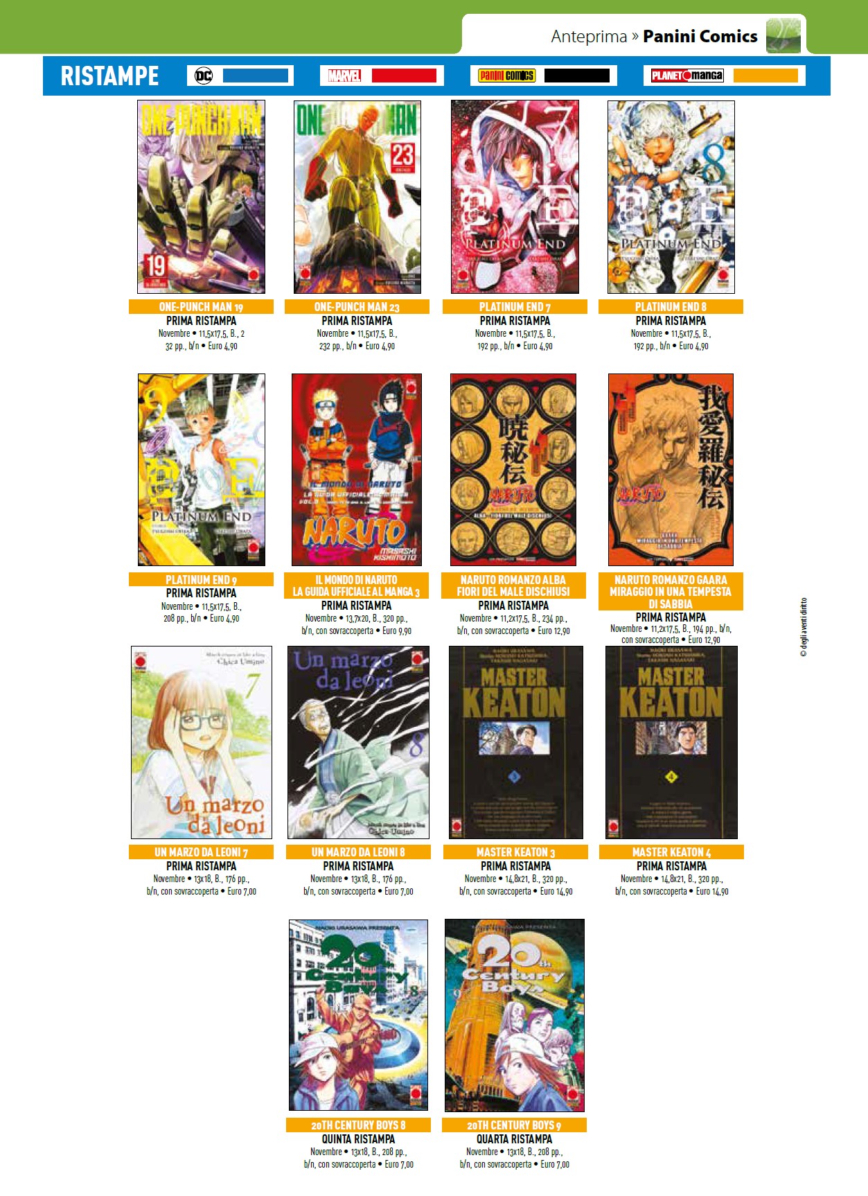 Planet Manga - Tutte le uscite di Novembre