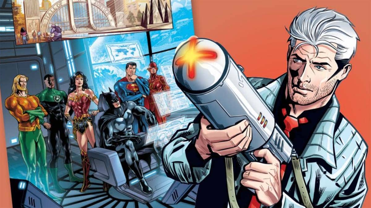 Nathan Never/Justice League - Cover e prime tavole del team-up