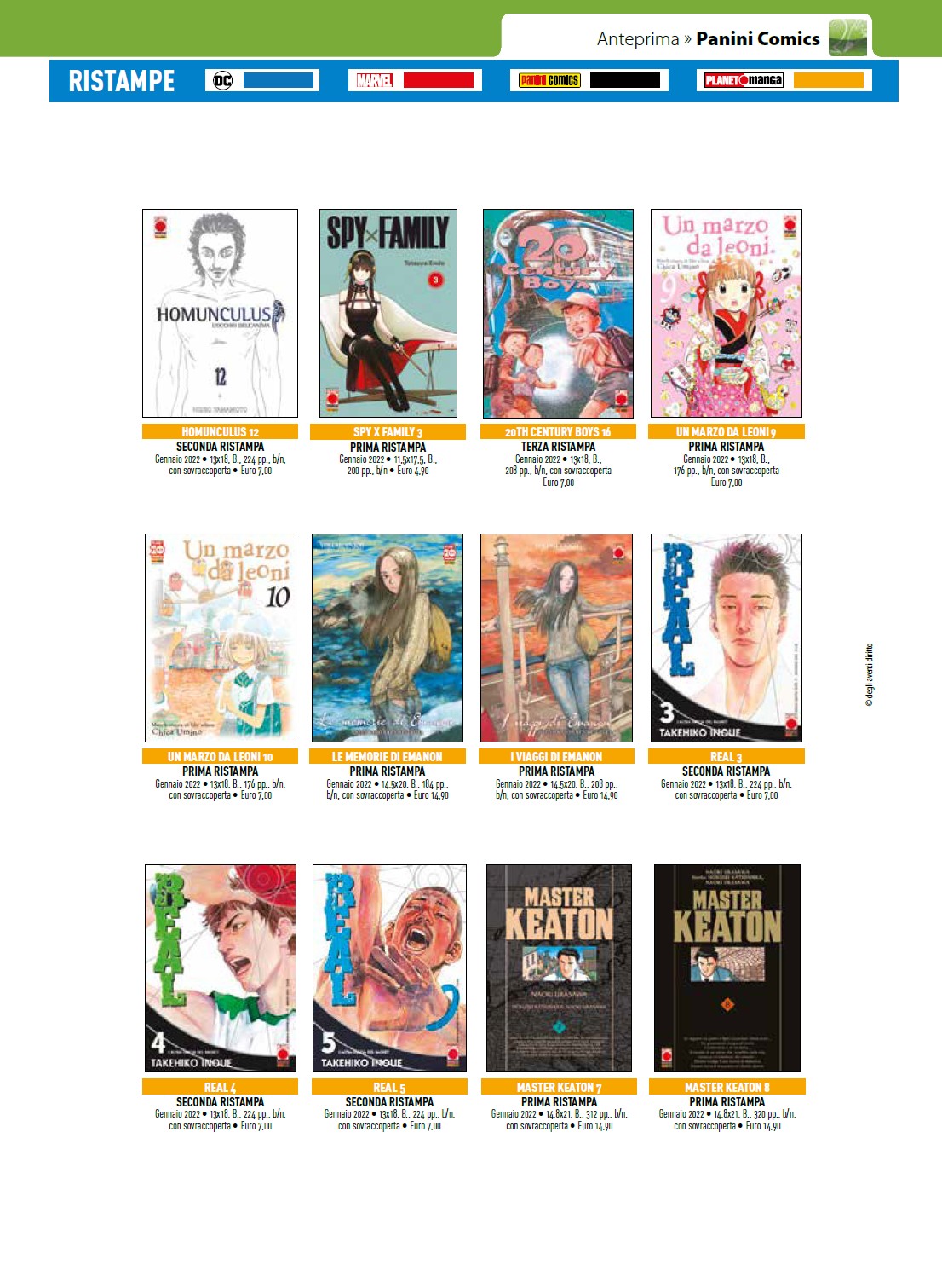 Planet Manga – Tutte le uscite di Gennaio